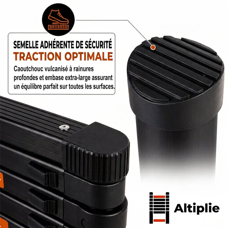 Échelle télescopique 3,2 m aluminium noire | Altiplie